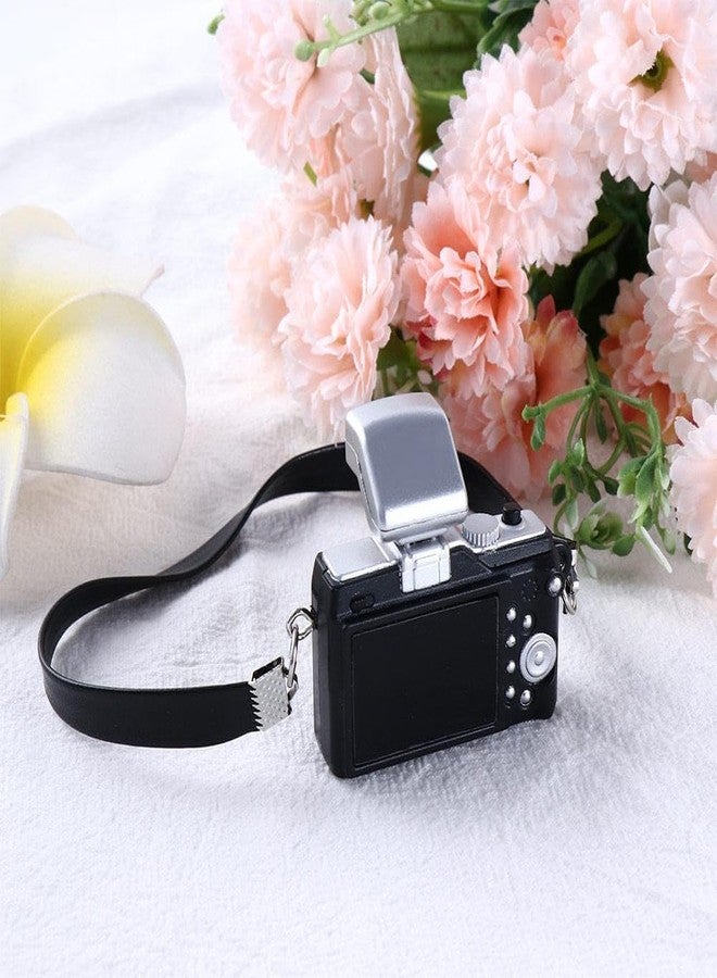 Qintreesify Black Mini Camera for Dolls, Dollhouse Miniature Digital SLR Camera, Vintage Style, Plastic, 1:12 Scale, Retro Theme, Dollhouse Accessory - Image 5